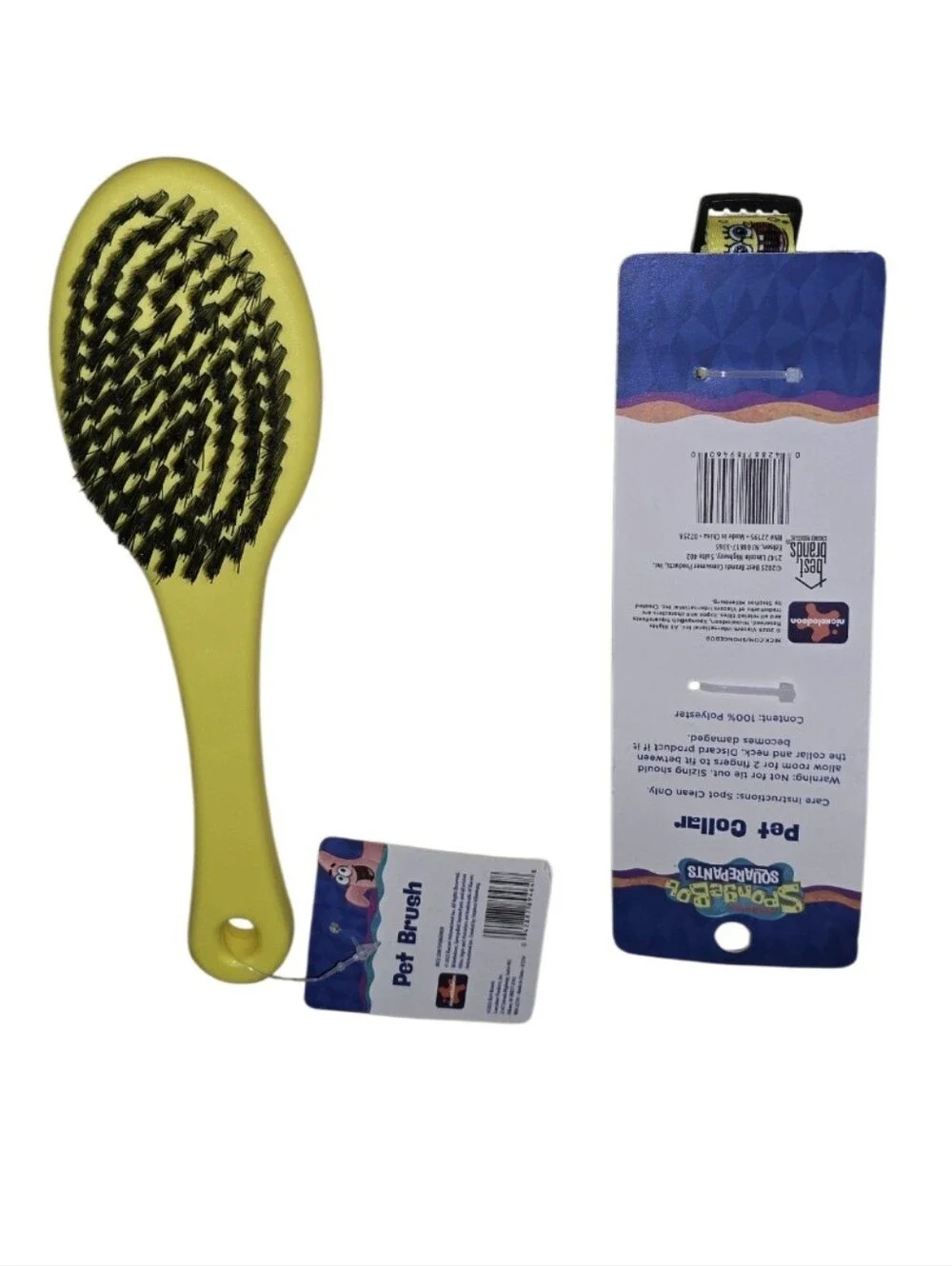 SpongeBob Squarepants Yellow Kids Hair Brush and Matching Yellow Pet Collar